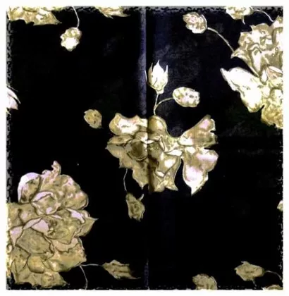 Bedrucktes Polyestertuch Schwarz Blumen Muster