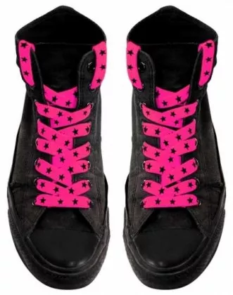 Pink Star Shoelaces