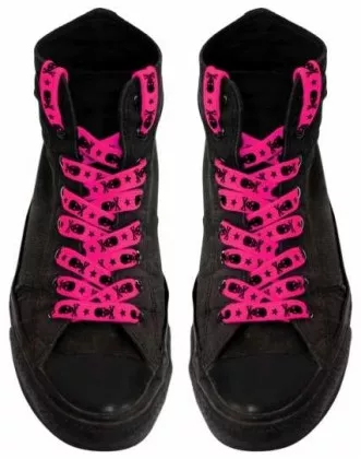 Schnürsenkel Pink Totenköpfe