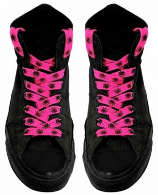 Shoe Laces - Pink Spider Web