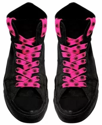 Pink Spiderweb Shoelaces