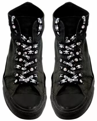 Schnürsenkel Skelett & Totenkopf