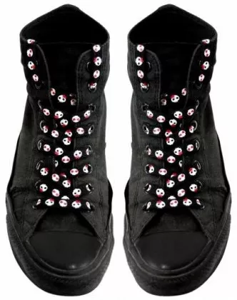 Skull With Bow Print Shoelaces