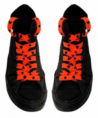 Shoe Laces - Card Symbols (Neon Orange)