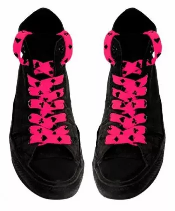 Schnürsenkel Karten Symbole (Neon Pink)