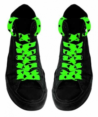 Shoe Laces - Card Symbols (Neon Green)