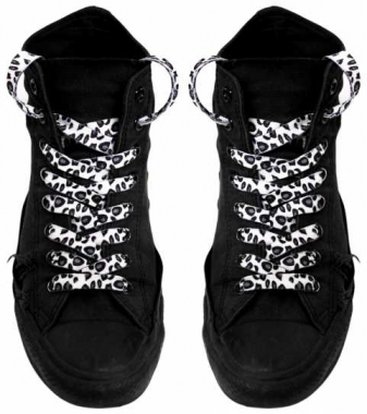 Shoe Laces - Leopard design Black/White