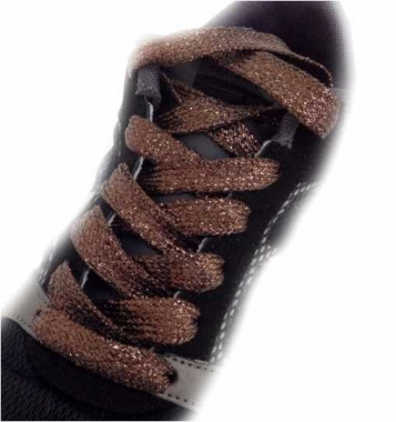 Shoe Laces Brown Glittereffect