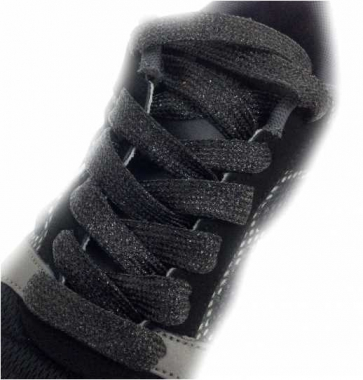 Shoe Laces Black Glittereffect