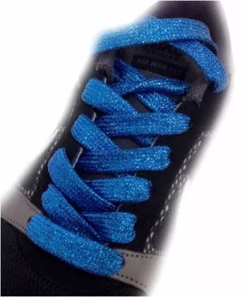 Schnürsenkel Glitzereffekt Blau