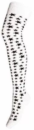 Over Knee Strümpfe Schwarze Sterne