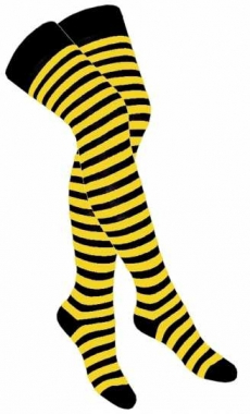 Over Knee Thigh Socks Yellow Striped