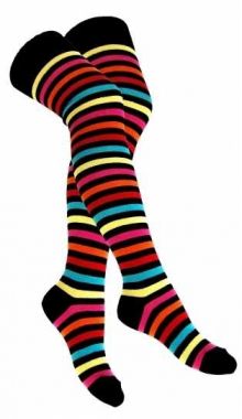 Over Knee Thigh Socks Multicoloured Striped