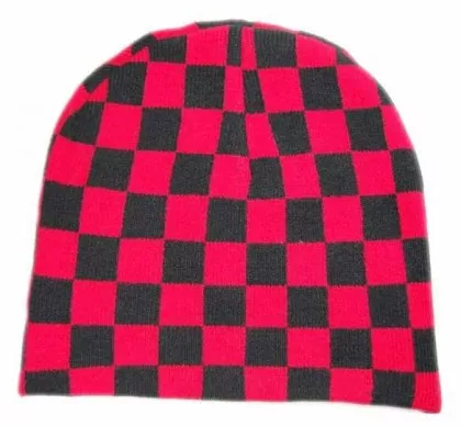 Winter Set mit Schal - Beanie und Handschuhe - rot schwarz Karomuster