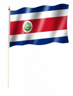 Costa Rica Hand Flag