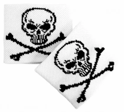 Schweißband Weiß Totenkopf