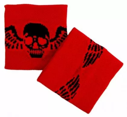 Schweißband Rot Totenkopf