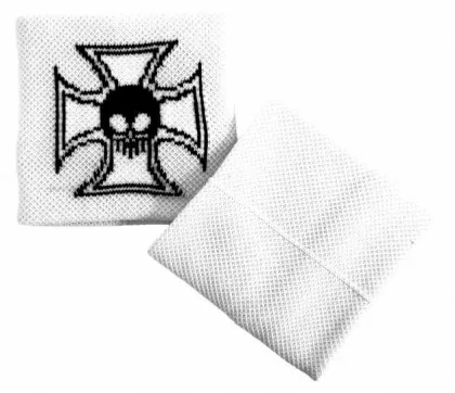 Schweißband Weiß Totenkopf Kreuz
