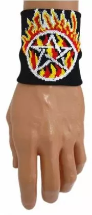 Schweißband Schwarz Pentagramm