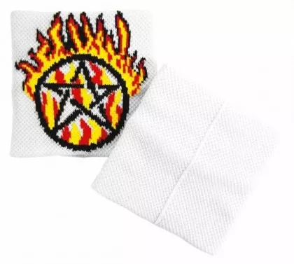 Schweißband Weiß Pentagramm