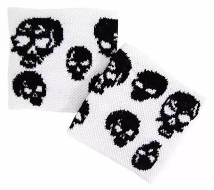 Schweißband Weiß Totenkopf