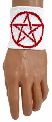 Schweißband Weiß Pentagramm