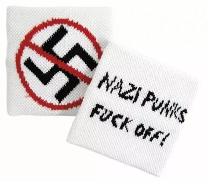 Schweißband Weiß Gegen Nazi