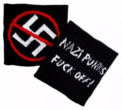 Schweißband Schwarz Gegen Nazi