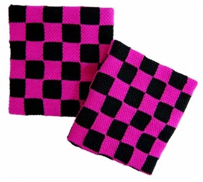 Schweißband Schachmuster Pink