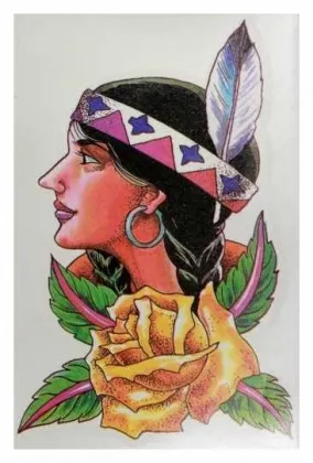 Temporäres Tattoo Indianer Frau