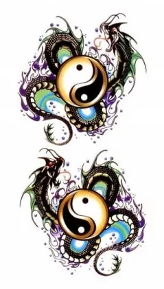 Temporäres Tattoo Yin Yang