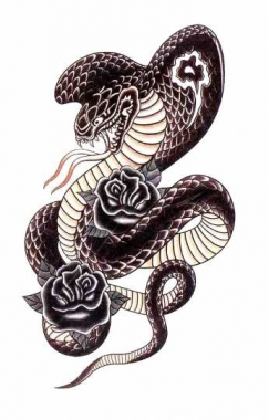Temporäres Tattoo Kobra