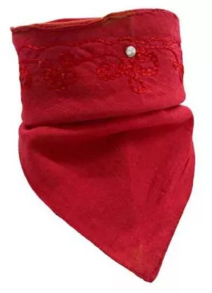 rotes Bandana mit Schlaufen zum Binden