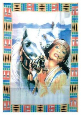 Poster Flag Red Indian Woman