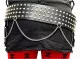 Conical Studded Leather Belt 4 row with chain