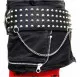 Conical Studded Leather Belt 4 row with chain
