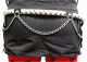 Pyramid studded leather belt 1 row with chain