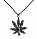 Motivhalskette Marihuana Hanfblatt Yin Yang