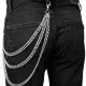 Trouser chain - Biker Chain - 3 row - Chrome