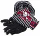 Set of Scarf with Beanie and Gloves - Pirate Skull Red White Black