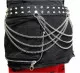 Conical Studded Leather Belt 2 row and chains