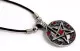 Halskette Pentagramm mit roten Steinchen