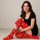 Over Knee Thigh Socks Dark Orange Multicoloured Hearts