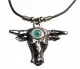 Necklace Bull with a green Eye