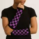 Arm sleeves with black and lila chess pattern