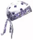 Bandana Cap White Purple Paisley