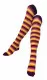 Over Knee Thigh Socks Orange & Yellow Stripes