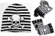 Scarf - hats & gloves in a set - skull bones with black and white stripes