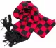 Winter Set with Beanie - Scarf - Gloves - red black chess pattern
