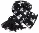 Rockabilly Winter Set | Beanie Gloves and Scarf - white Skulls on black base